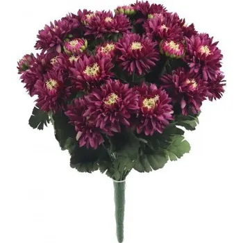 umělá květina Kytice minichyrizantém 39 cm, fialová