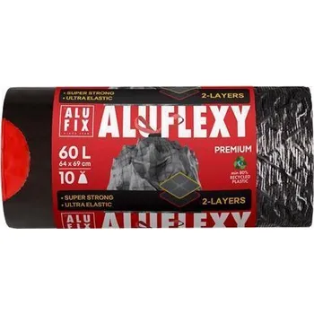 Pytle na odpadky Alufix Pytle na odpadky Aluflexy, zatahovací, 60 l, 10 ks, ALUFIX ,balení 10 ks 503782