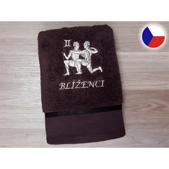 Osuška Luxusní osuška se znamením BLÍŽENCI 450g tmavě hnědá/hnědá