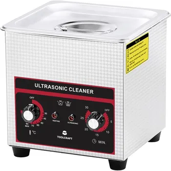Ultrazvuková čistička TOOLCRAFT USC-130 ultrazvuková čistička, Šperky, Kancelářské potřeby, do dílny, 160 W, 1.3 l, s ohřevem, S čisticím koše