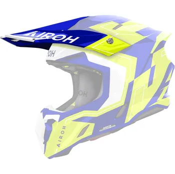 Helma na motorku Kšilt pro přilbu TWIST 3, AIROH (Dizzy - modro žlutý lesklý)