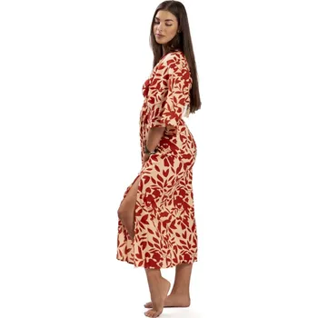 Dámské šaty Dlouhé šaty GEISHA červeno-béžové