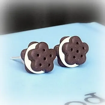 Náušnice Prosperk Náušnice pecky Fimo - mini sušenky S4668