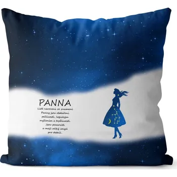 Dekorativní polštářek Polštář 40 x 40 cm - Panna (23.8. - 22.9.) - modrý