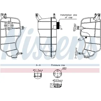 Chladič motoru Vyrovnávací nádoba, chladivo NISSENS 996338