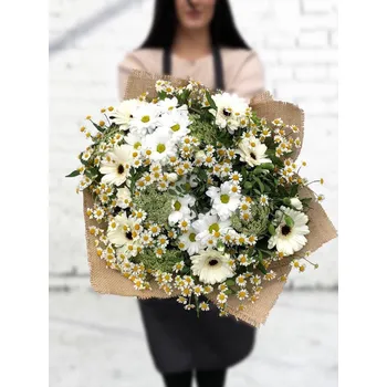 umělá květina Květinářství Květiny Strašnice Zelená kytice čerstvých květin Mega, Ø 50cm zelená