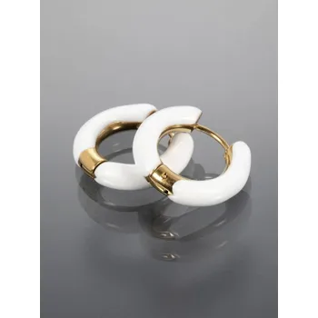 Náušnice Prosperk Náušnice bílo zlaté kruhy S3645