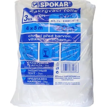 Zakrývací fólie na malování Spokar zakrývací fólie na malování, 5 µ, 20 m², 4 × 5 m, 3 ks