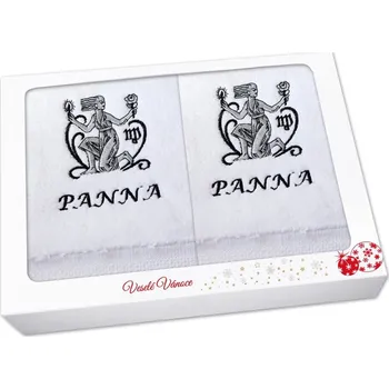 Ručník Vánoční dárková sada ručník + osuška Znamení Panna bílá/šedá