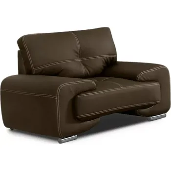 Křeslo Křeslo Omega, bílá koženka + černá nit