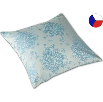 Povlak na dekorativní polštářek Damaškový povlak na polštář 40x40 EXCELLENT DIAMANT Kytky hortenzie azur