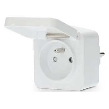 modulární přístroj a rozvaděč SmartLife chytrá zásuvka NEDIS WIFIPO130EWT /Wi-Fi/měřič spotřeby/IP44/16A/3680W/bílá