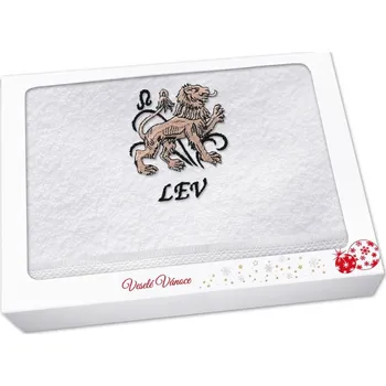 Vánoční dekorace Vánoční dárkové balení ručníku Znamení Lev bílá/hnědá