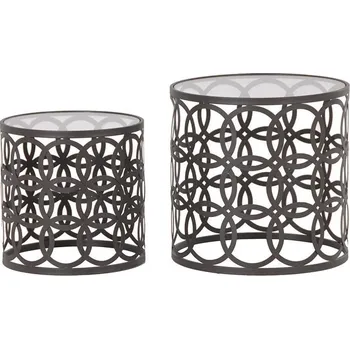 Barový stolek Stylový set dvou kulatých odkládacích stolků Katrina