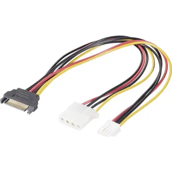 Renkforce napájecí Y kabel [1x proudová SATA zástrčka 15pólová - 1x IDE proudová zásuvka 4pólová, floppy zástrčka 4pólov