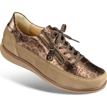 Dámská zdravotní obuv Dámské tenisky se šněrováním a zipem, nubuková useň, bronzová: 36