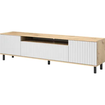 Jídelní stůl TV stolek RTV Agnes - černé nohy Dub artisan/bílá