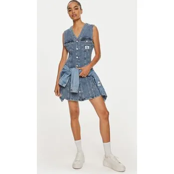 Dámské šaty Calvin Klein Jeans Džínové šaty J20J223712 Modrá Slim Fit S