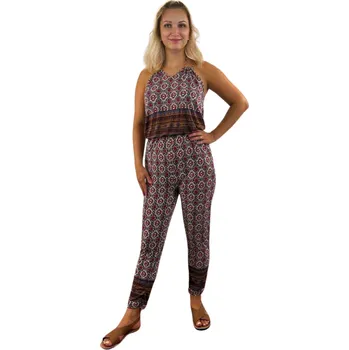 Dámské šaty NOVINKA - Dlouhý letní overal - vzorovaný červený