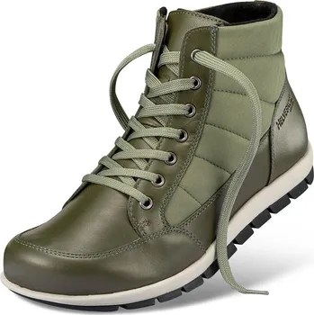Dámská obuv Dámská kotníková obuv se šněrováním a zipem, useň / textilie, olivová: 37