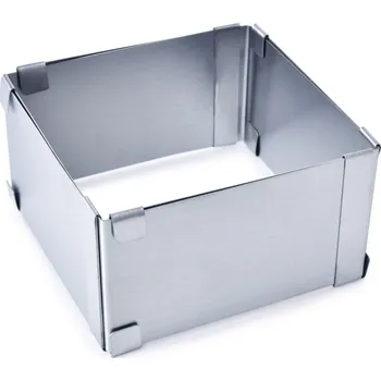 Forma na pečení CREMO | nastavitelná čtvercová forma na pečení | nerezová ocel | 9-15 cm Dedra