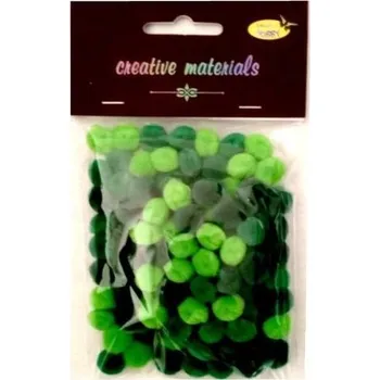 Pompony akrylowe zielona 10mm 100szt