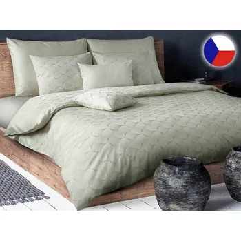 Povlečení Damaškové povlečení EXCELLENT 2x 70x90, 220x200 ORNELLA Kouzlo přírody světlá oliva