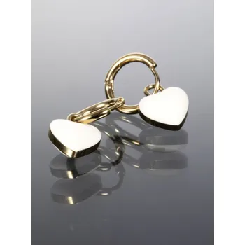 Náušnice Prosperk Náušnice ve zlaté barvě s bílými srdíčky S0686