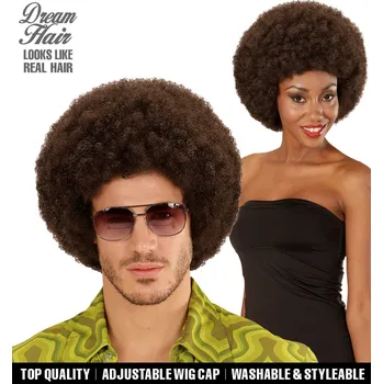 Karnevalová paruka Hnědá afro paruka