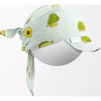 Šátek Dětský letní mušelínový šátek s kšiltem New Baby Avocado 56 (0-3m)
