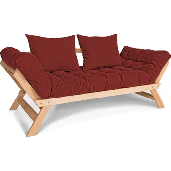 Pohovka Rozkládací futonová pohovka BREEZIO 01 170 cm z masivu/červená