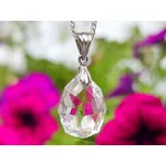 Křišťál facet přívěsek 14 x 20mm Ag 925/1000 + Rh