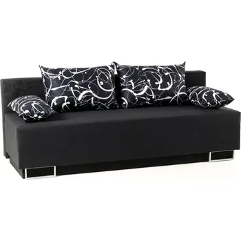 Pohovka Pohovka Doris, černá / polštářě se vzorem (č.41/185)