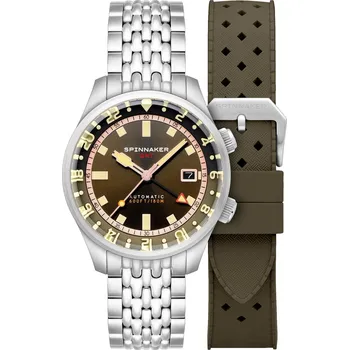 Spinnaker SP-5121-22 Mens Watch Bradner GMT Automatic 42mm 18ATM