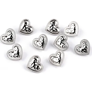 Knoflík Kovový knoflík srdce velikost 18"