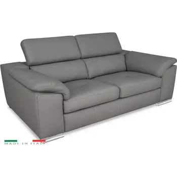 Pohovka Moderní kožená pohovka LOREN II (3P), šedá (madras - 128 grey)