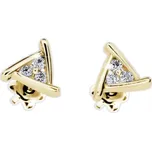 Zlaté náušnice se zirkony na šroubek