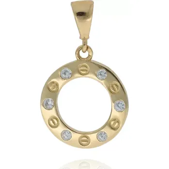 Náhrdelník Zlatý kroužek se zdobením a zirkony