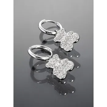 Náušnice Prosperk Stříbrné náušnice kruhy z chirurgické oceli s medvídky S0278