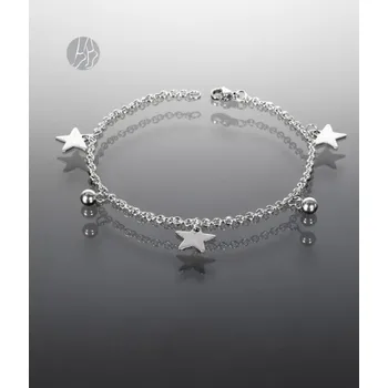 Šperk Prosperk Řetízek na nohu chirurgická ocel hvězdy a kuličky S4339