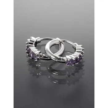 Náušnice Prosperk Náušnice kroužky s fialovými zirkony S3910