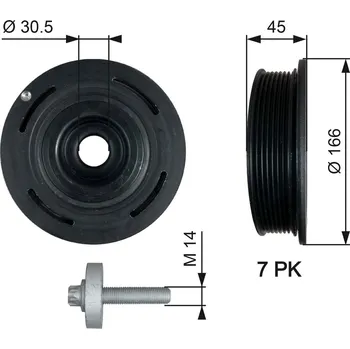 Řemenice, klikový hřídel GATES TVD1054A