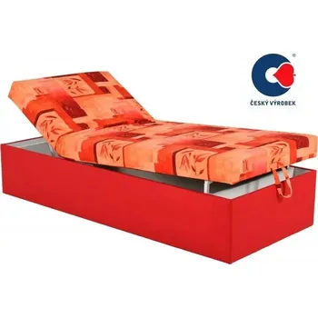 Postel Polohovací postel Alex Senior, oranžová/červěná - matrace H 130 kg (vzor č.206/8)