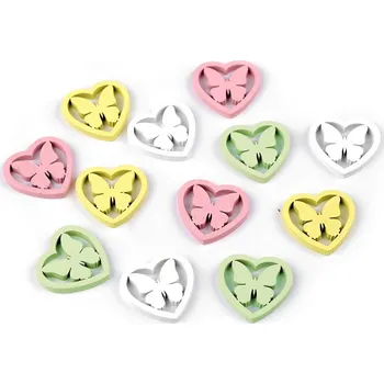 Gadget Dekorace srdce / motýl k nalepení 12ks