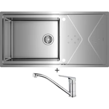 Nerezový dřez SET Teka BROOKLYN 60 M-XP 1B 1D PLUS nerez + Teka MTP 913 CR chrom