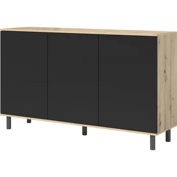 Komoda Komoda 3D Log dub artisan / černá - kulaté kovové nohy