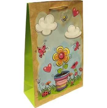 Dárková taška Dárková taška Květináč 26x33cm kraftova