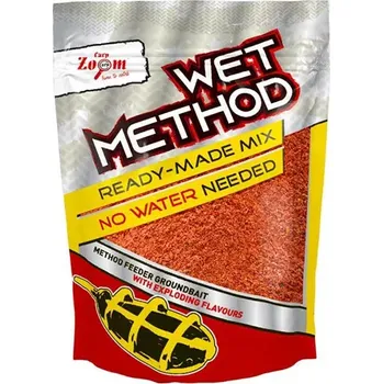 Návnadová surovina Carp Zoom Vlhčená směs Wet Method - 850 g/Jahoda-Ryba