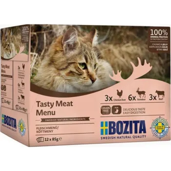 Krmivo pro kočku Bozita Cat kousky masa v želé, kapsička 85 g (12 pack)