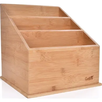 Úložný box GoEco® | bambusový organizér se 3 přihrádkami | univerzální pořadač Dedra